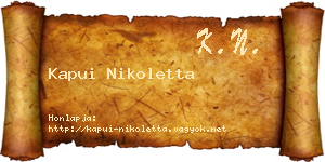 Kapui Nikoletta névjegykártya